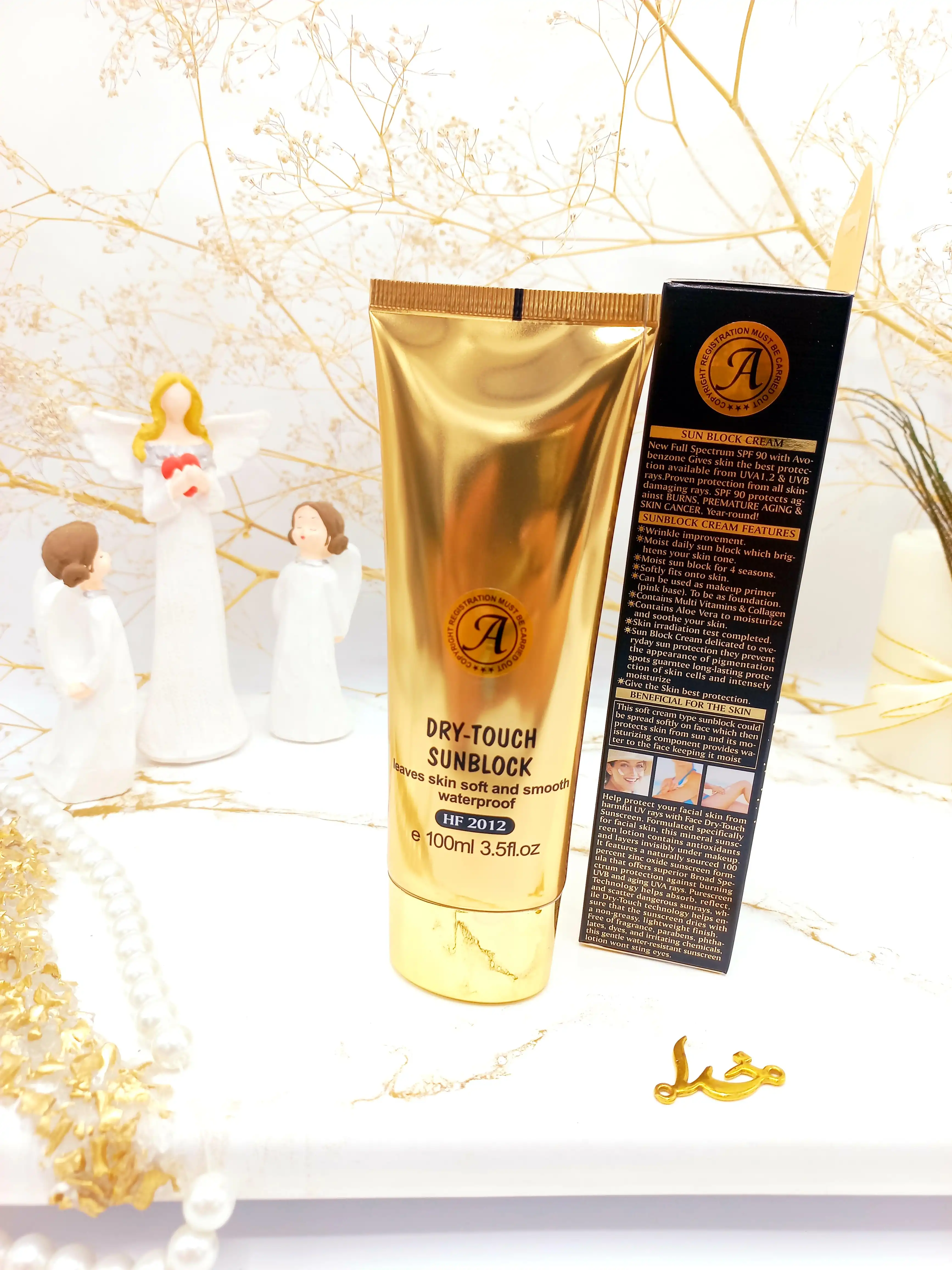 کرم ضد آفتاب بی رنگ spf90 کلاژن ساز و ترمیم کننده وکالی اصلی WOKALI کد HF2012