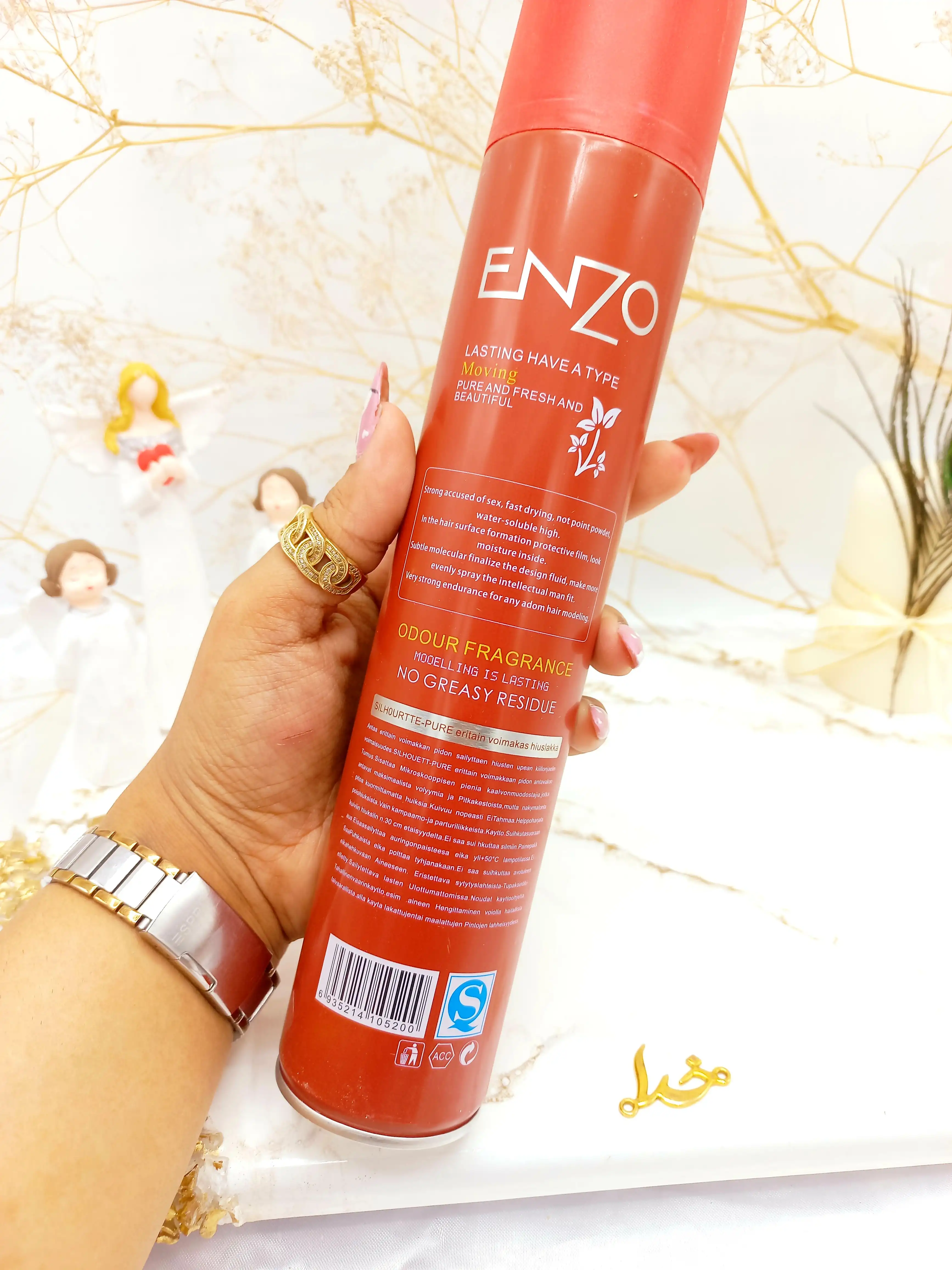 اسپری تافت مو با کیفیت انزو ENZO (درب قرمز) 420 میل کد 52200