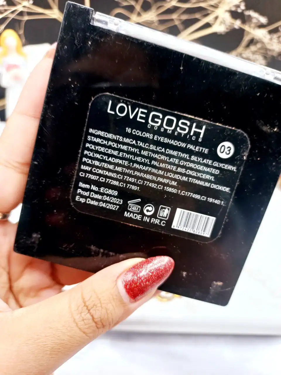 پالت سایه 16 رنگ برند لاو گاش LOVE GOSH کد EG809