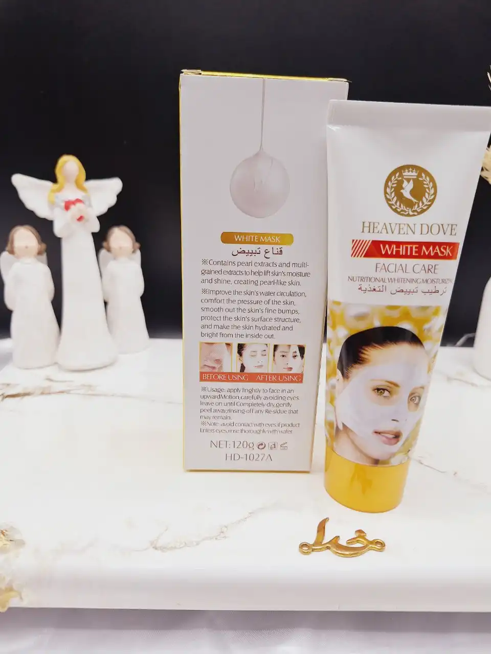 ماسک تیوپی سفید کننده با اسانس مروارید برند HEAVEN DOVE کد HD_1027A