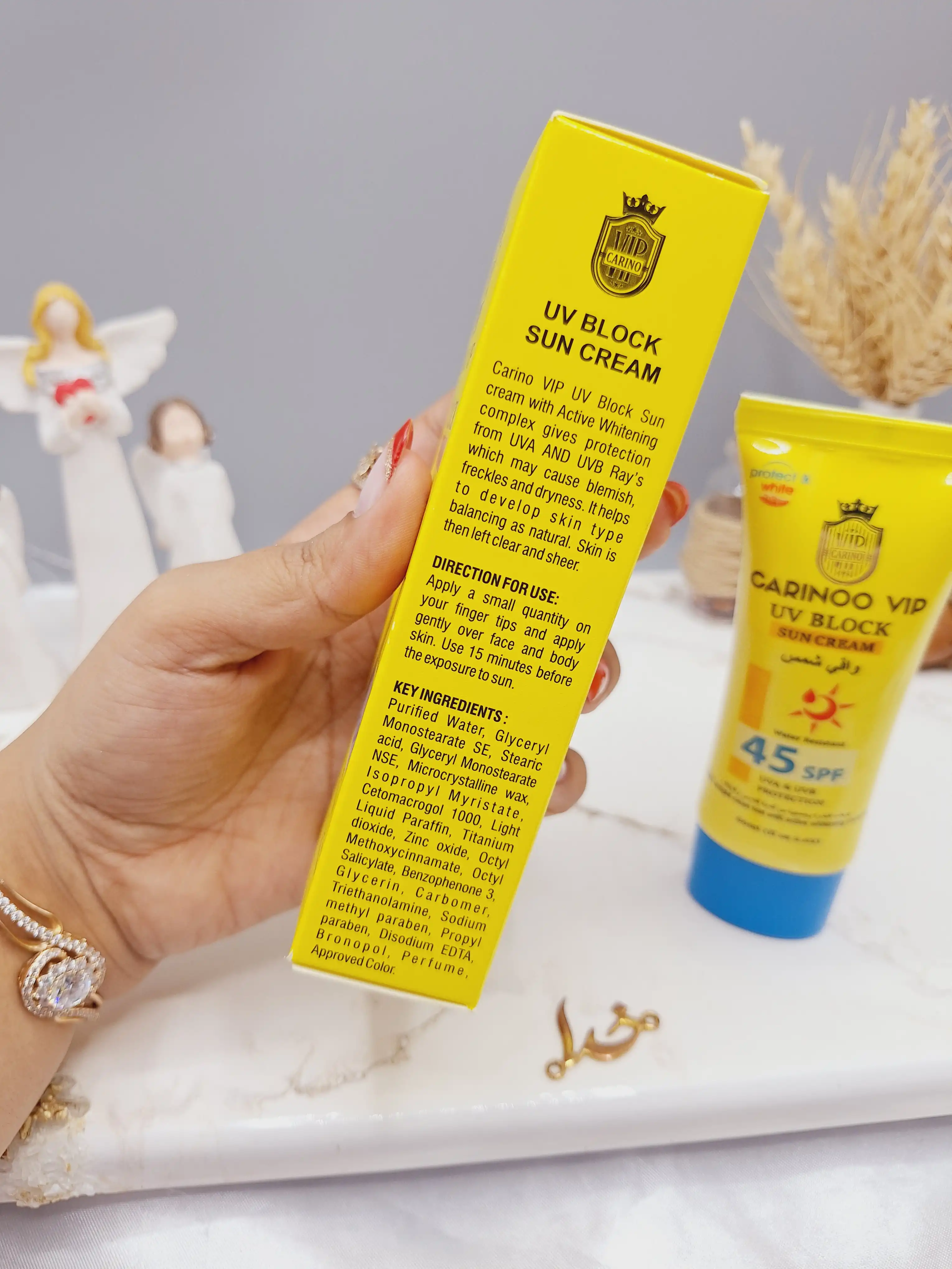 کرم ضدآفتاب spf 45 برند کارینو وی ای پی CARINOO VIP کد 5108