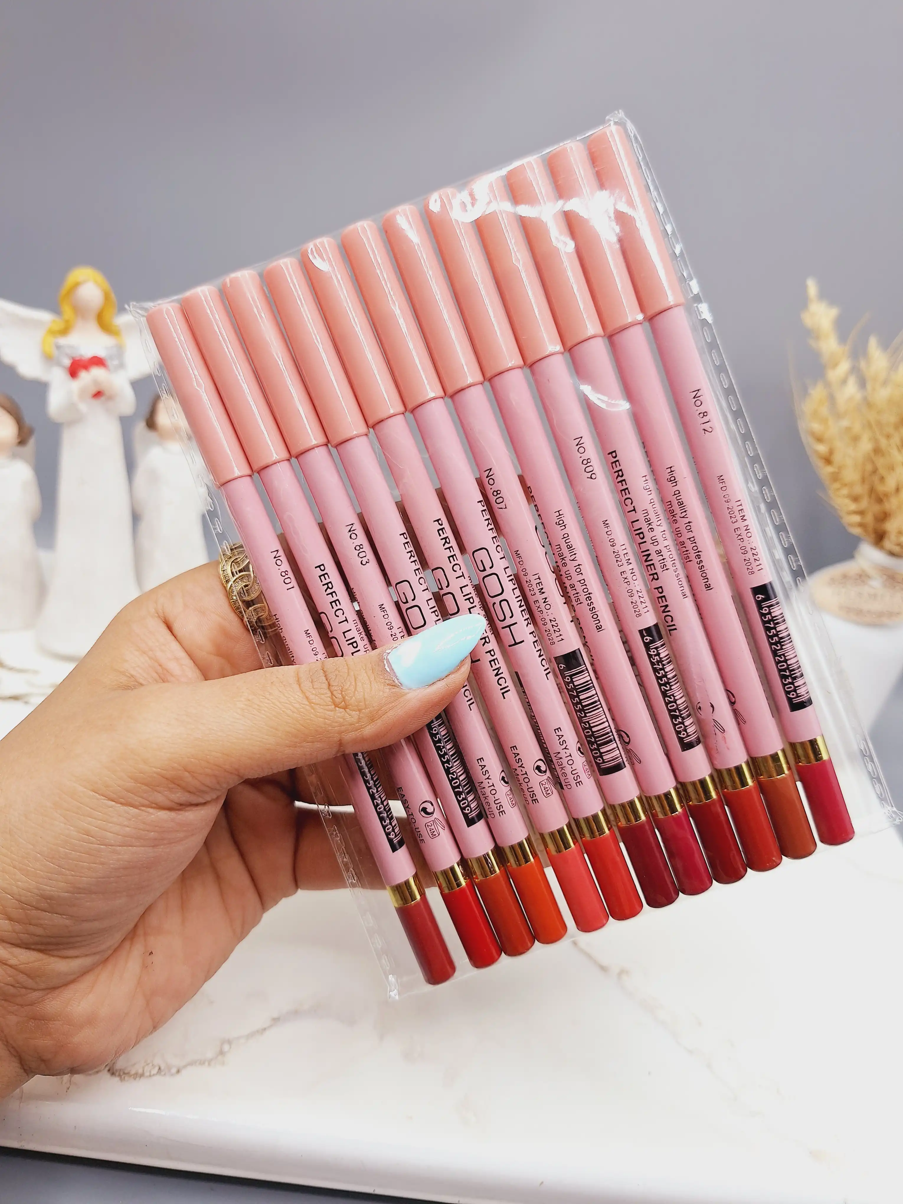 پک 12 تایی خط لب برند گاش GOSH کد 2096