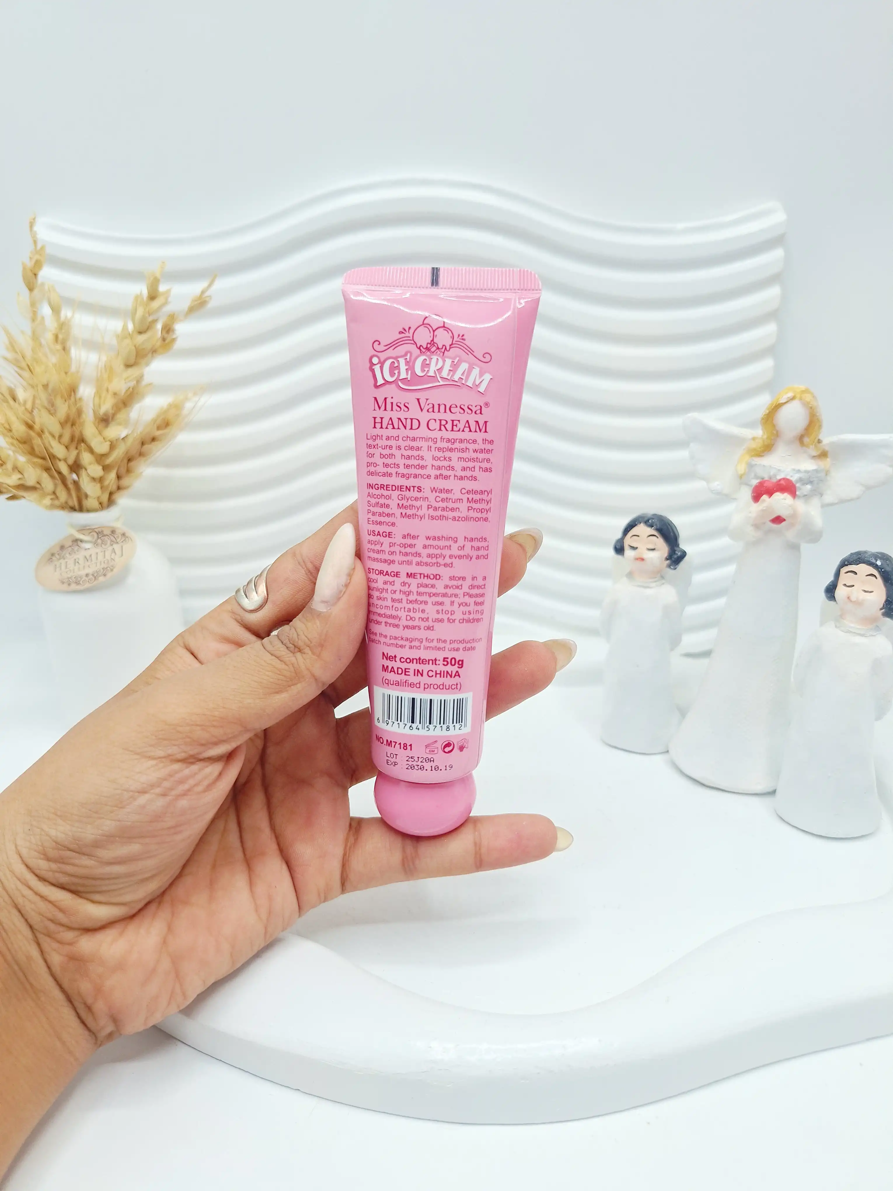 کرم دست طرح بستنی مارشمالویی صورتی ملیح برند IGE CREAM کد 1812